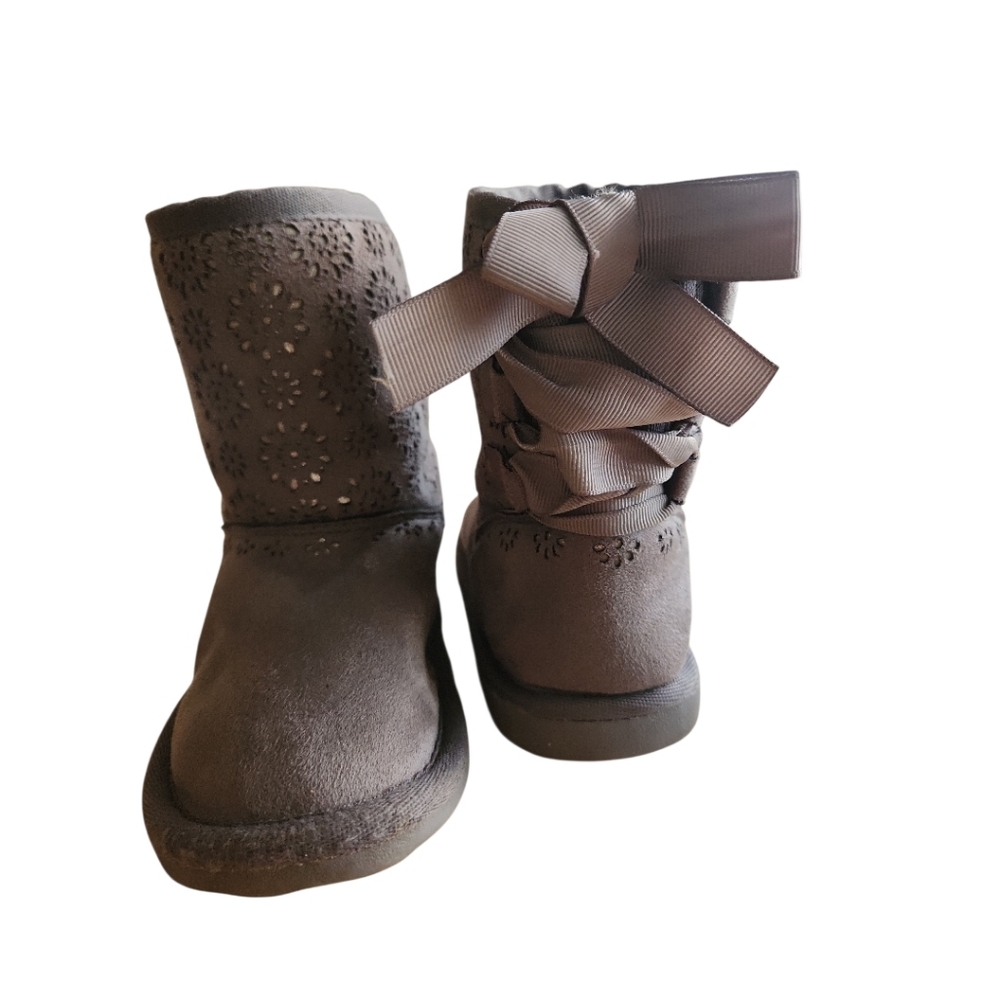 Rampage Lil Nicole Slip On Boots Slip On Gray Faux Fur Lined Size Toddler 10